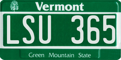 VT license plate LSU365
