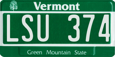 VT license plate LSU374