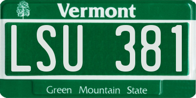 VT license plate LSU381