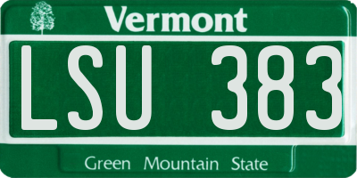 VT license plate LSU383