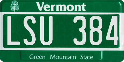 VT license plate LSU384