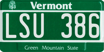 VT license plate LSU386