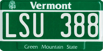 VT license plate LSU388