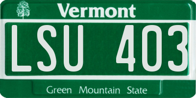 VT license plate LSU403