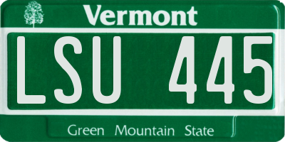 VT license plate LSU445
