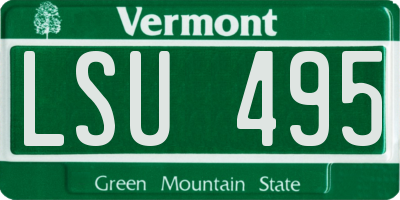 VT license plate LSU495