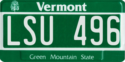VT license plate LSU496