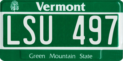 VT license plate LSU497