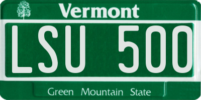 VT license plate LSU500