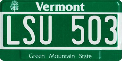 VT license plate LSU503