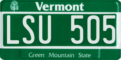 VT license plate LSU505