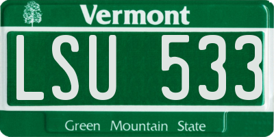 VT license plate LSU533