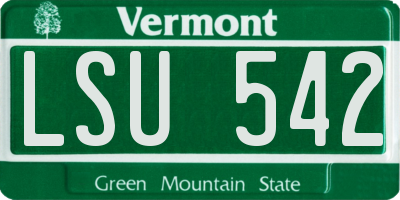VT license plate LSU542