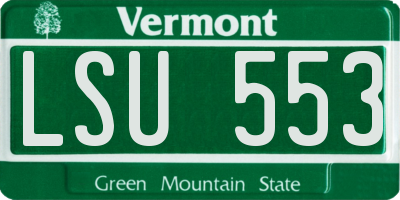 VT license plate LSU553