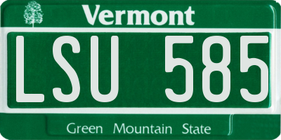 VT license plate LSU585