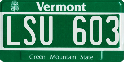 VT license plate LSU603