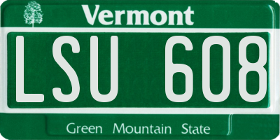 VT license plate LSU608
