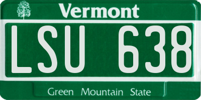 VT license plate LSU638