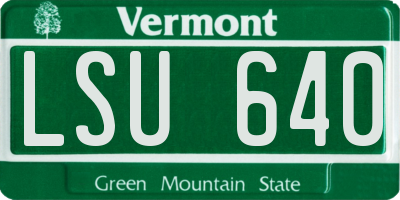 VT license plate LSU640