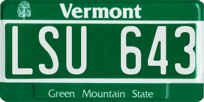 VT license plate LSU643