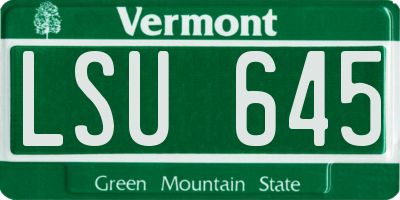 VT license plate LSU645