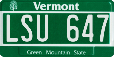 VT license plate LSU647