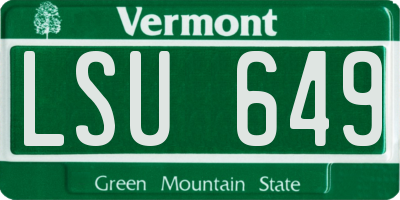 VT license plate LSU649