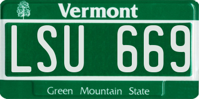 VT license plate LSU669