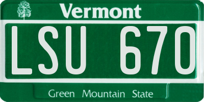 VT license plate LSU670