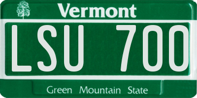 VT license plate LSU700