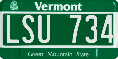 VT license plate LSU734