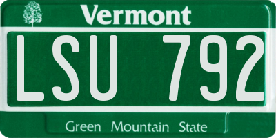 VT license plate LSU792