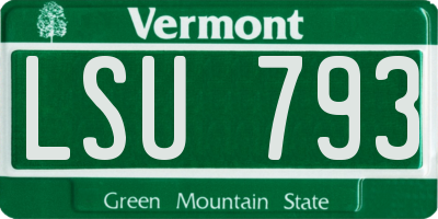 VT license plate LSU793