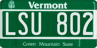VT license plate LSU802