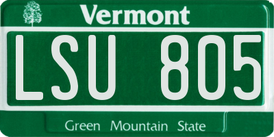 VT license plate LSU805