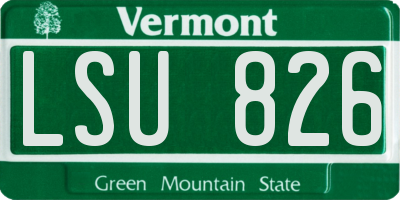 VT license plate LSU826