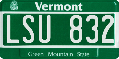 VT license plate LSU832