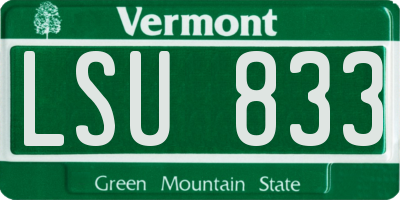 VT license plate LSU833
