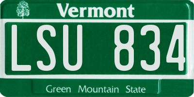 VT license plate LSU834
