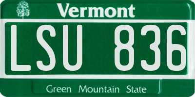 VT license plate LSU836