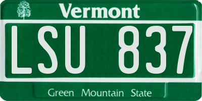 VT license plate LSU837
