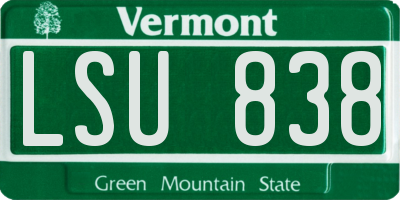 VT license plate LSU838