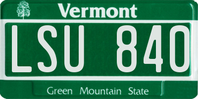 VT license plate LSU840