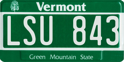 VT license plate LSU843