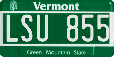 VT license plate LSU855