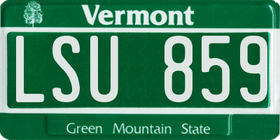 VT license plate LSU859