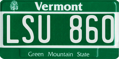 VT license plate LSU860