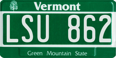VT license plate LSU862