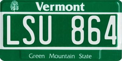 VT license plate LSU864