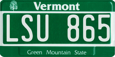 VT license plate LSU865